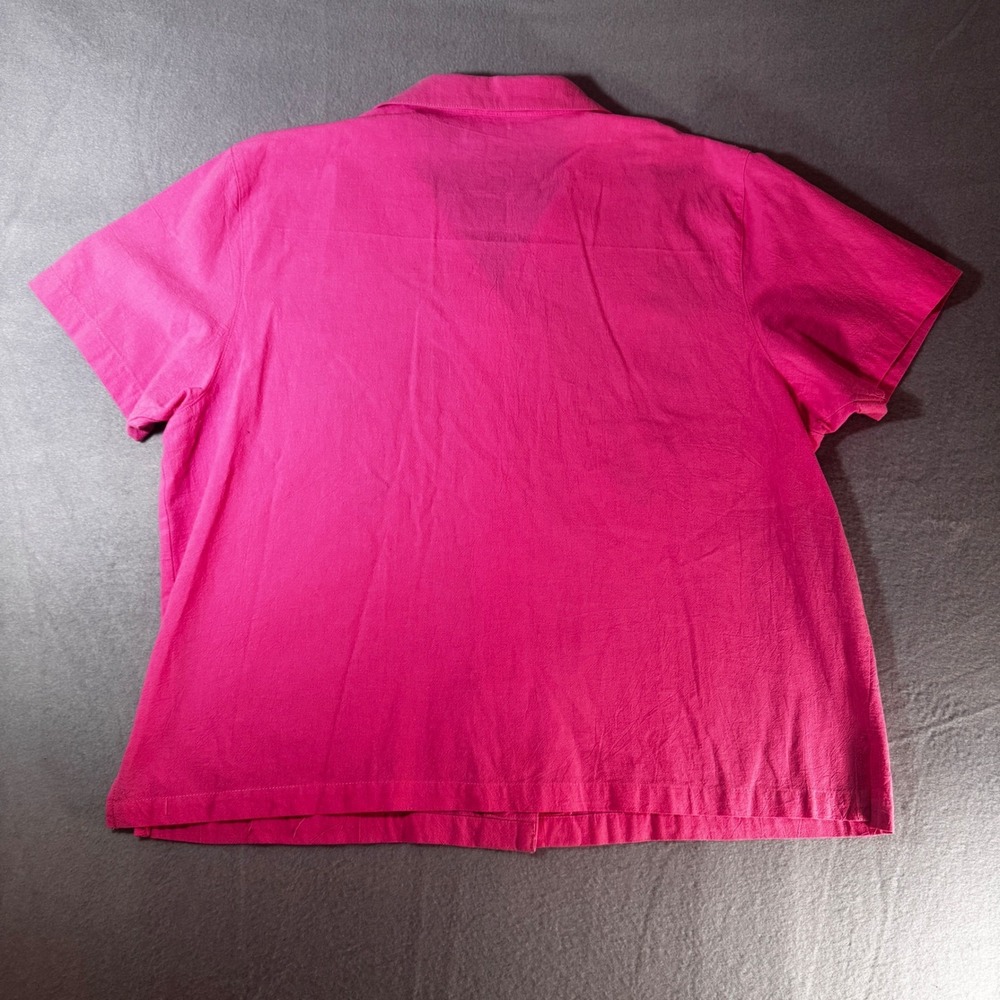 WTG Ladies Club Pink Cotton Loungewear Set 2X Embroidered Tropical Fish Hot Pink - Picture 6 of 8